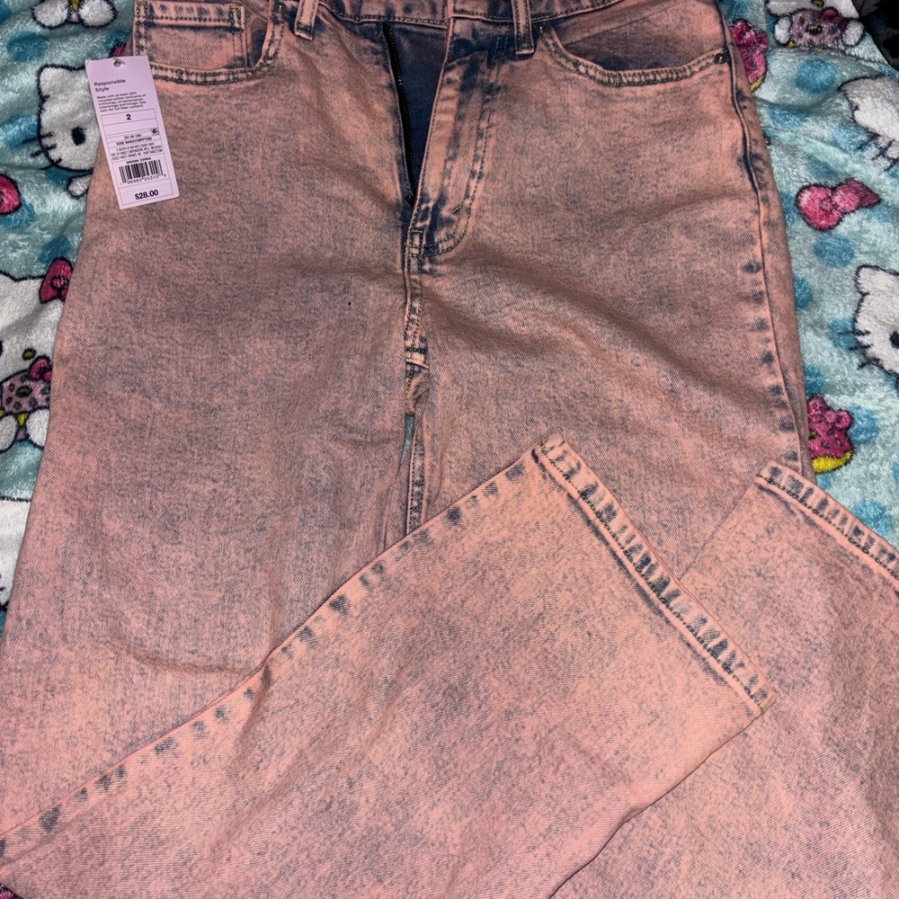 Wild Fable Pink Acid Wash Denim